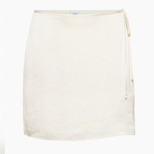 Aritzia Elixir Satin Mini Skirt in Light Birch